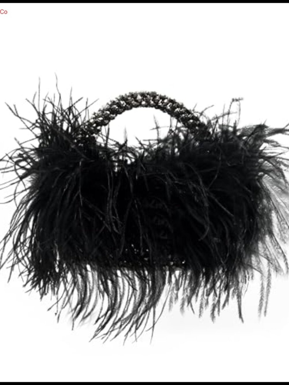 Handmade Ostrich Feather Beaded Evening Bag Clutch for Women